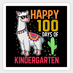 Llama Happy 100 Days Of Kindergarten Students Teacher Sticker